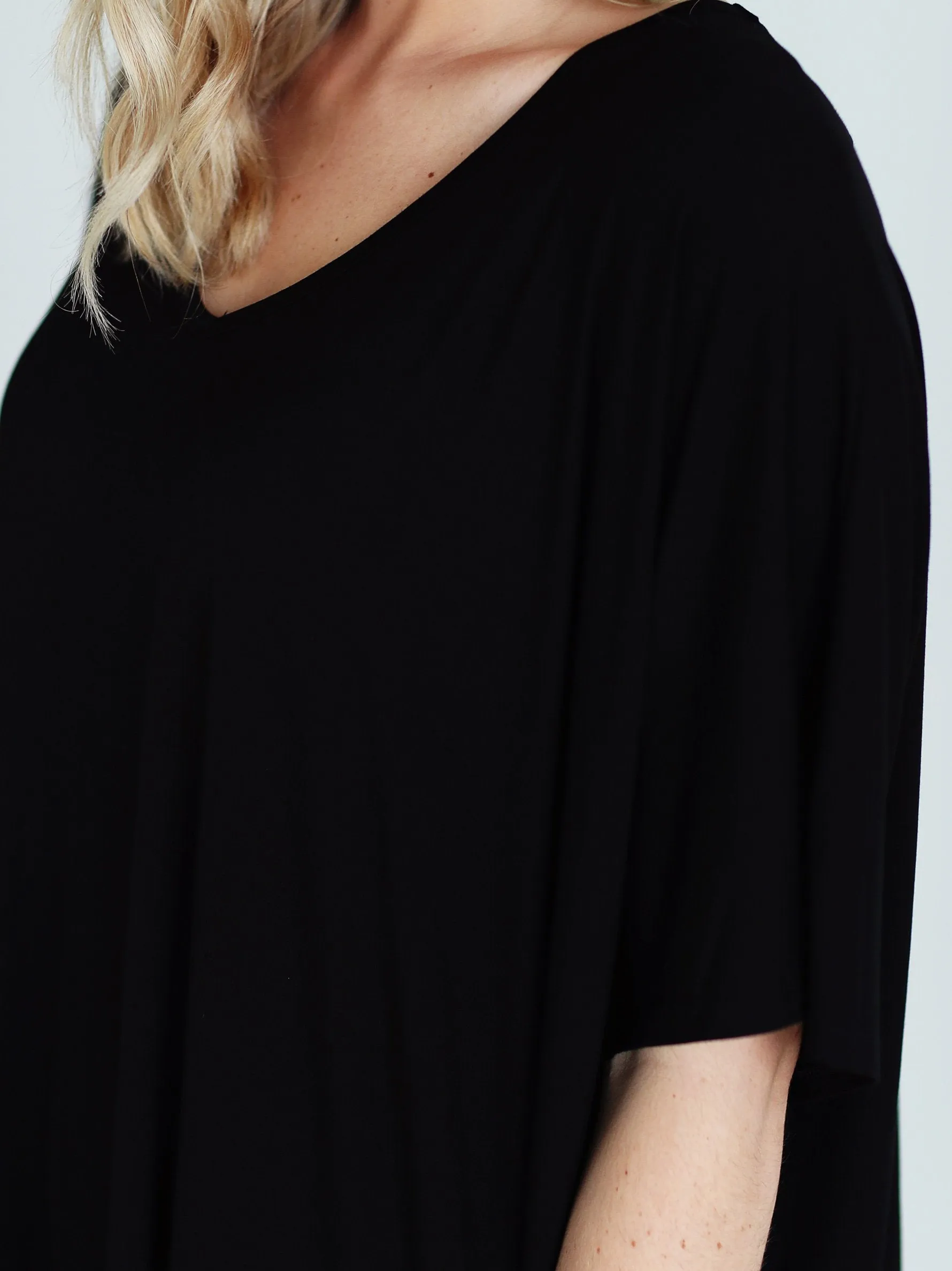 Black DLMN Slouchy Oversized Top