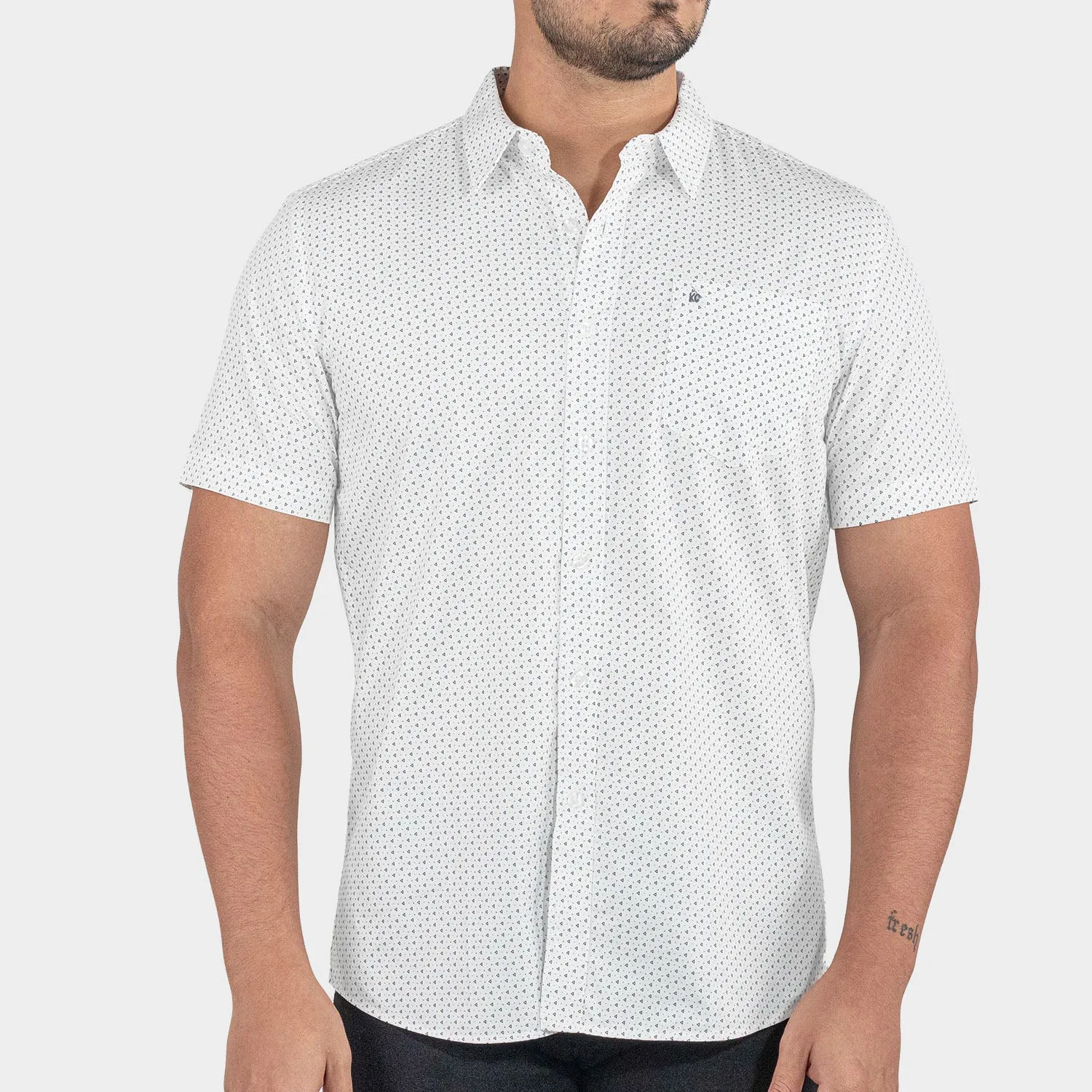 Camisa De Vestir Manga Larga Sin Bolsillo Para Hombre