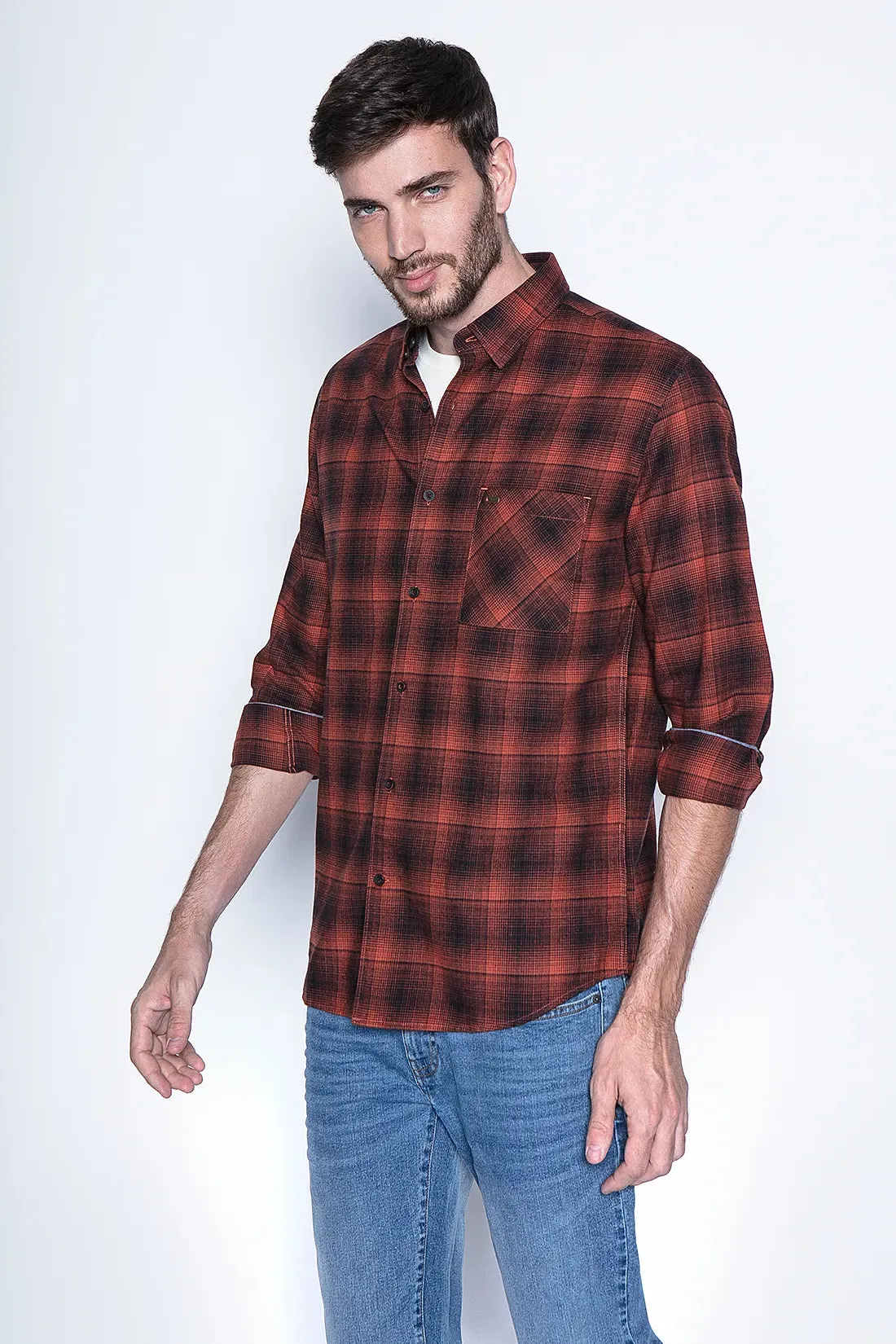 Camisa Hombre Check Orlando Fj Copper