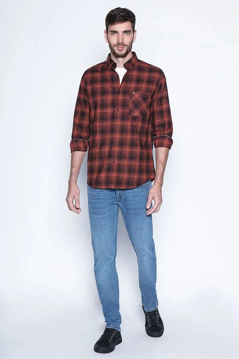 Camisa Hombre Check Orlando Fj Copper