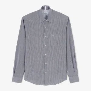 Chemise à micro carreaux vichy bleu coupe ajustée