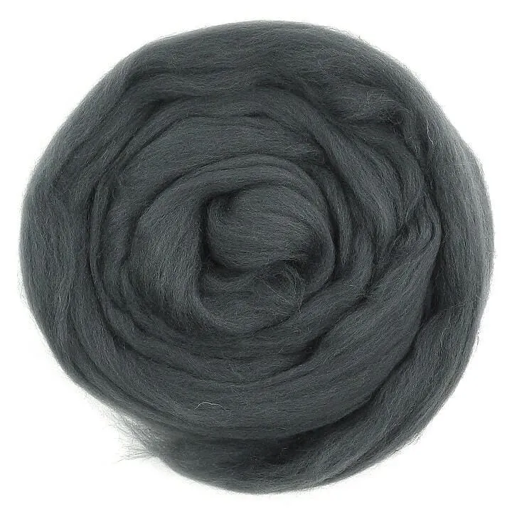 Graphite - Merino Wool Top Roving - 50 gram (1.75 oz) Ball - Color 665