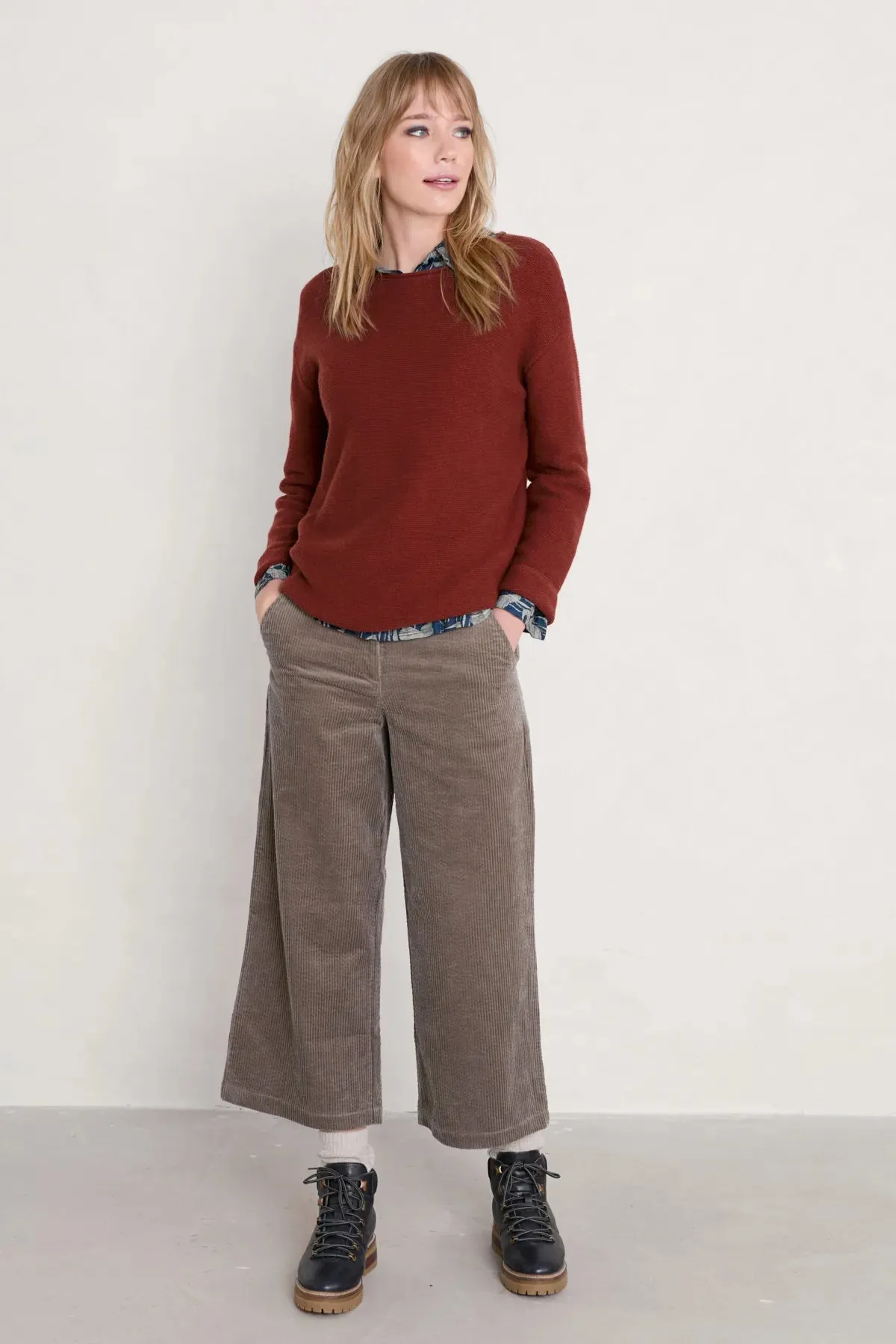 Rode trui met boothals | Seasalt Cornwall fruity jumper II burgundy