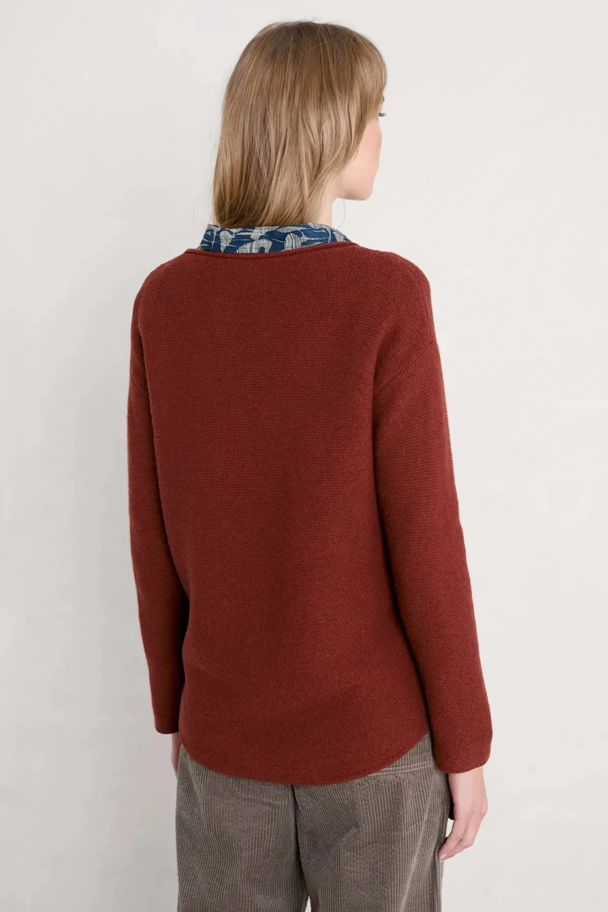 Rode trui met boothals | Seasalt Cornwall fruity jumper II burgundy