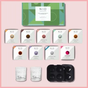 Serve the moment kit: 9 cocktails   2 tumblers and 1 ice mould FREE (25% Off)