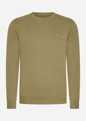 Sweatshirt tim new crew - farah khaki marl