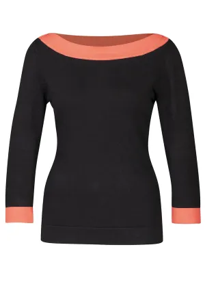 Zilch sweater boatneck black multi